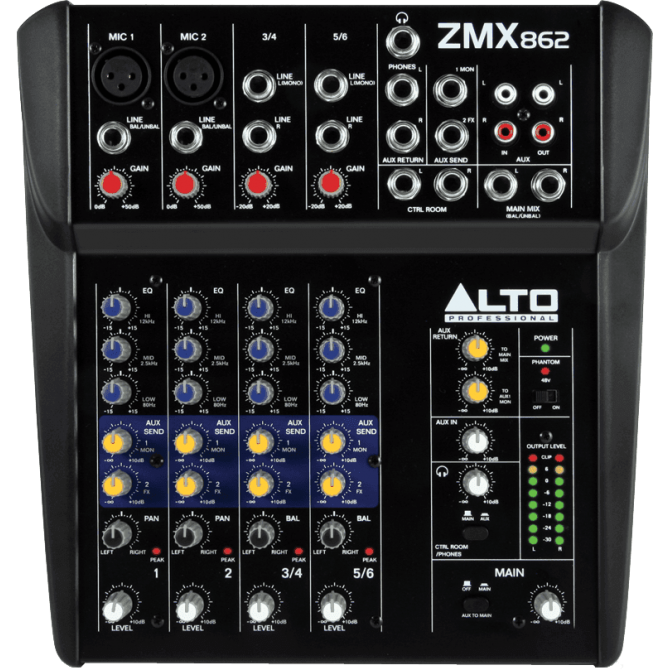 ALTO Professional Zephyr ZMX862 6-Channel Compact Mixer